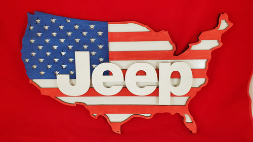 Jeep American Flag Sign