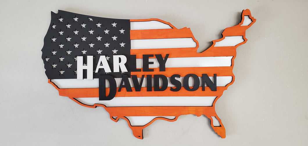Harley American Flag Sign