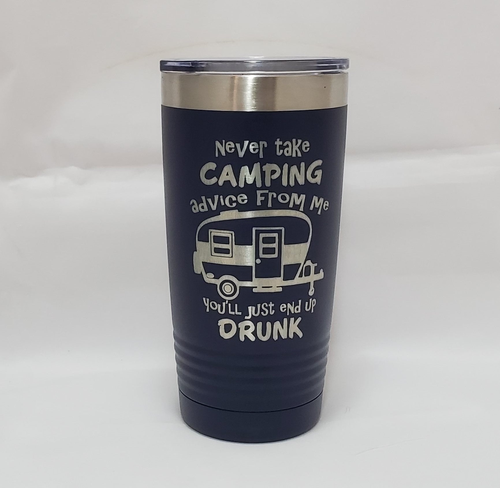 20oz Skinny Tumbler, Camping Tumbler, Night Sky and Forest Camping Awaits,  gift for camper, love to camp, 20 oz Stainless Steel Tumbler