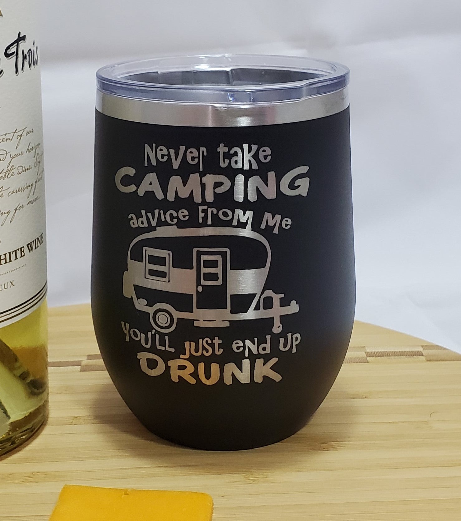 Camping Advice - Stemless Wine Tumbler – Elk County Laser