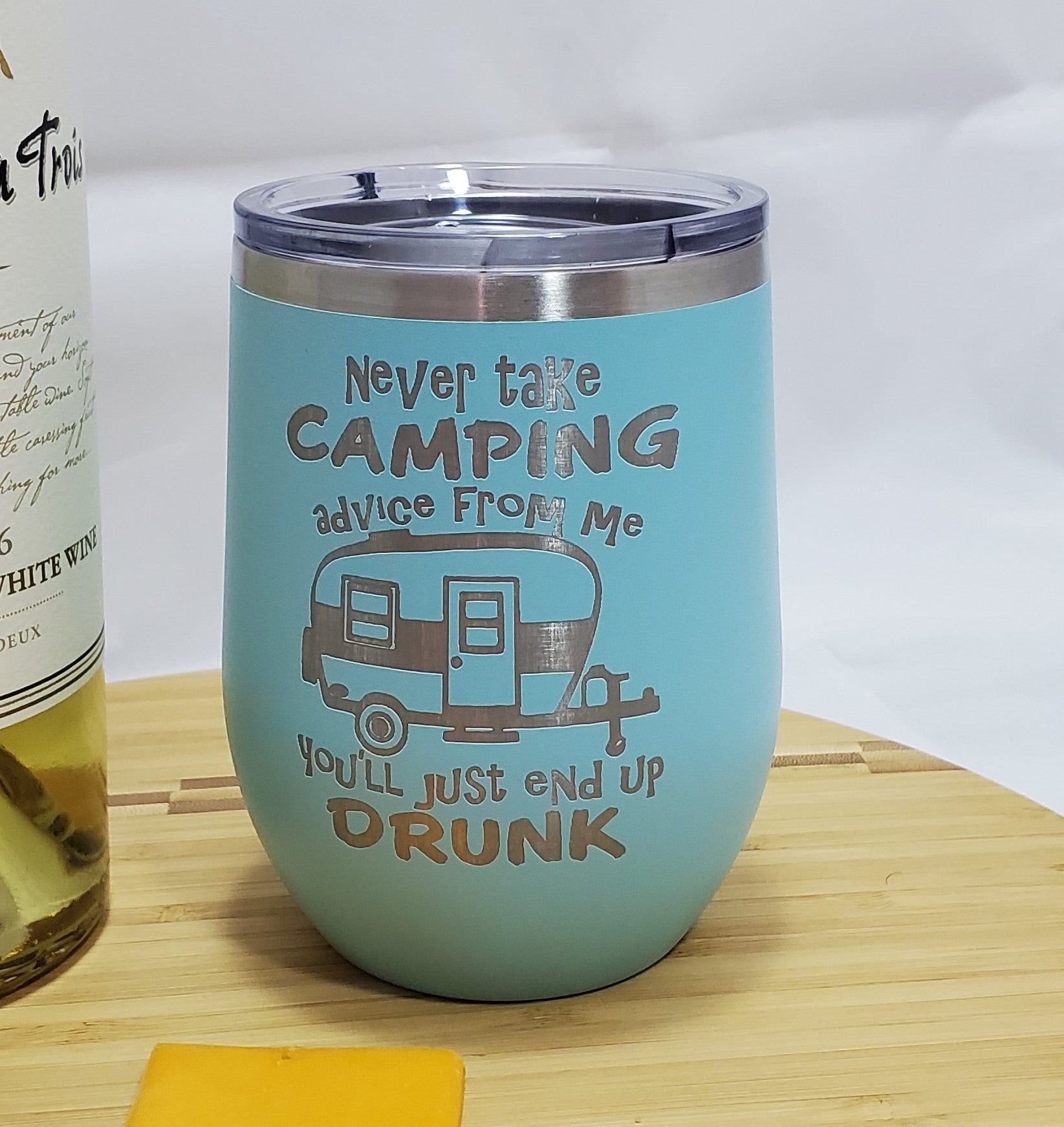 Camping Advice - Stemless Wine Tumbler – Elk County Laser