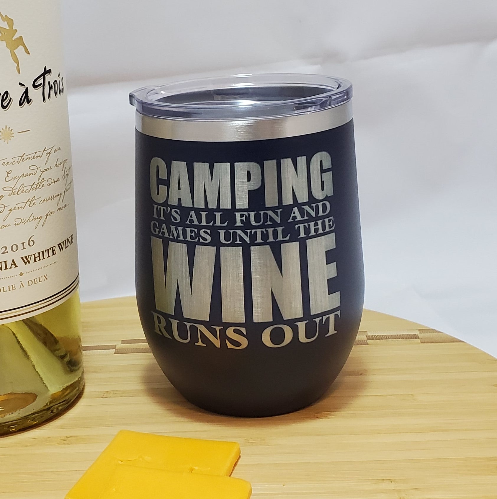 Camping Advice - Stemless Wine Tumbler – Elk County Laser