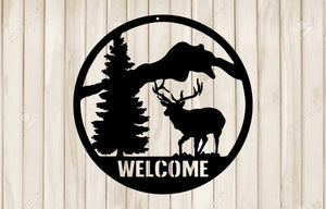 Elk Welcome Sign - Black Acrylic